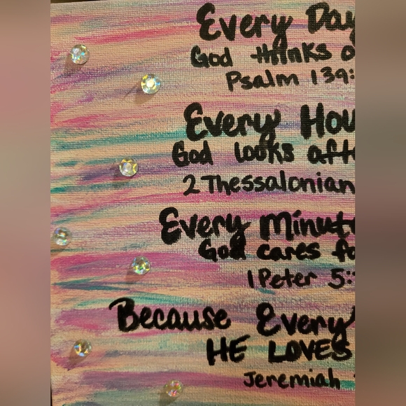 Hand Painted Inspirational Multicolor Canvas Art - Picture 2 of 4